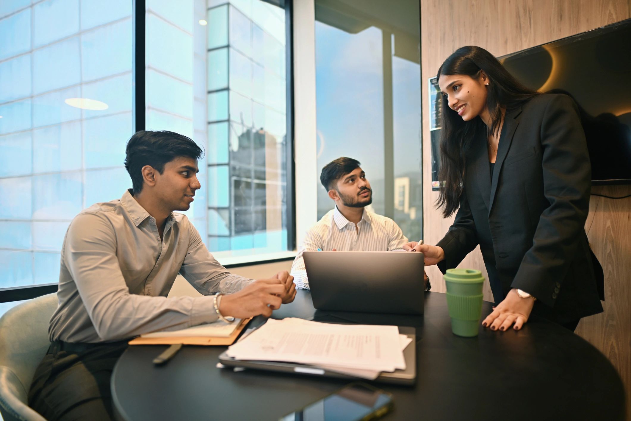 Professional team discussion in an office